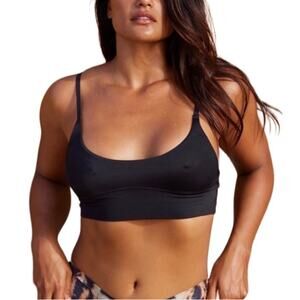 FREE PEOPLE x HAH Bralette Women Sz S Black Organic Sporty Casual Athletic NWT